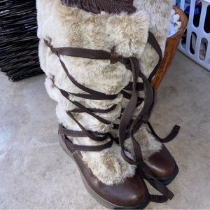 Merrell Katia Waterproof Leather Faux Fur Boots Opti Warm Women’s 7 ski resort